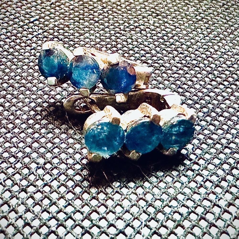 Elegant Blue Stone Silver Earrings